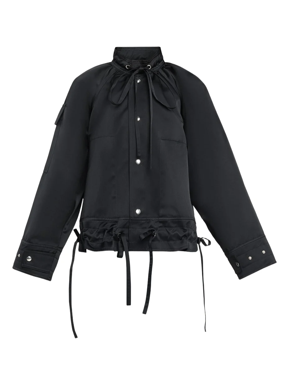 Plan C Tech Satin Stand-Collar Jacket