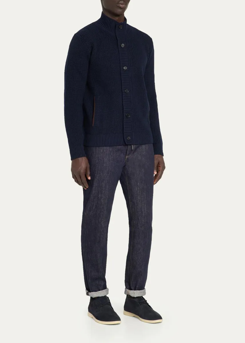 Baldassari Men's Brenta Knit Cotton Cardigan | Thumbnail 2
