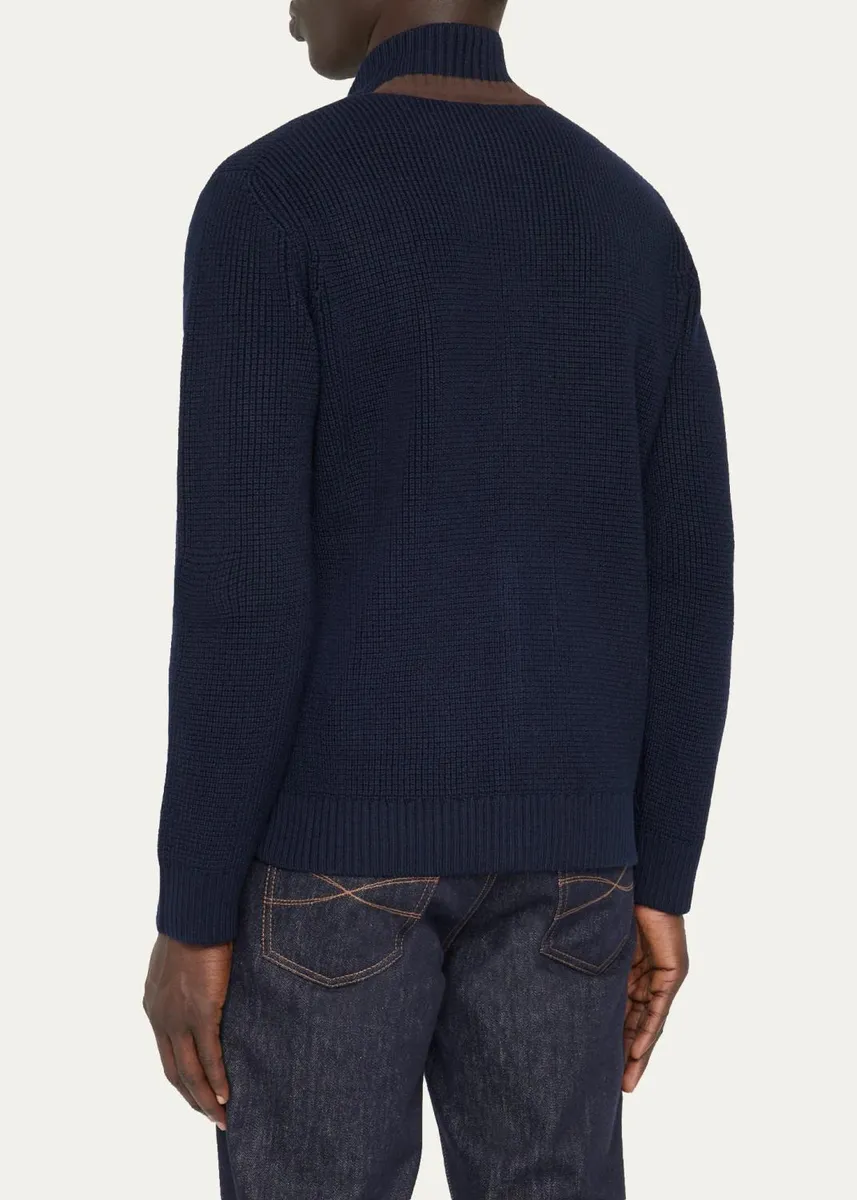 Baldassari Men's Brenta Knit Cotton Cardigan | Thumbnail 3