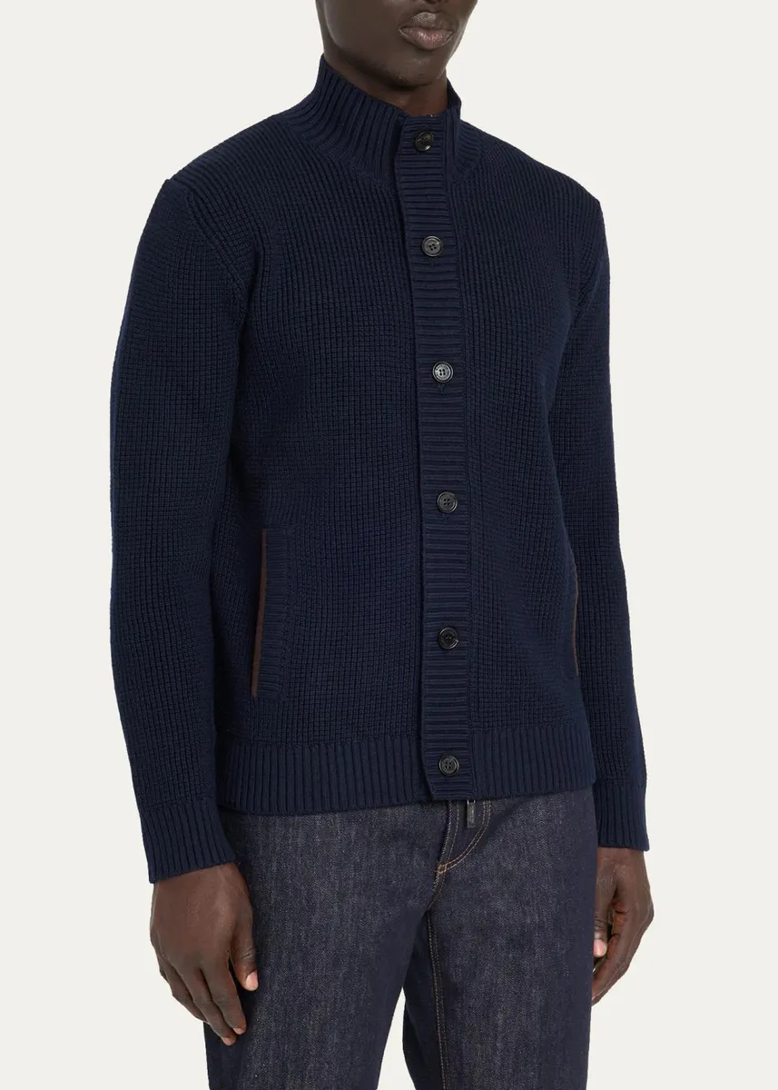 Baldassari Men's Brenta Knit Cotton Cardigan | Thumbnail 4