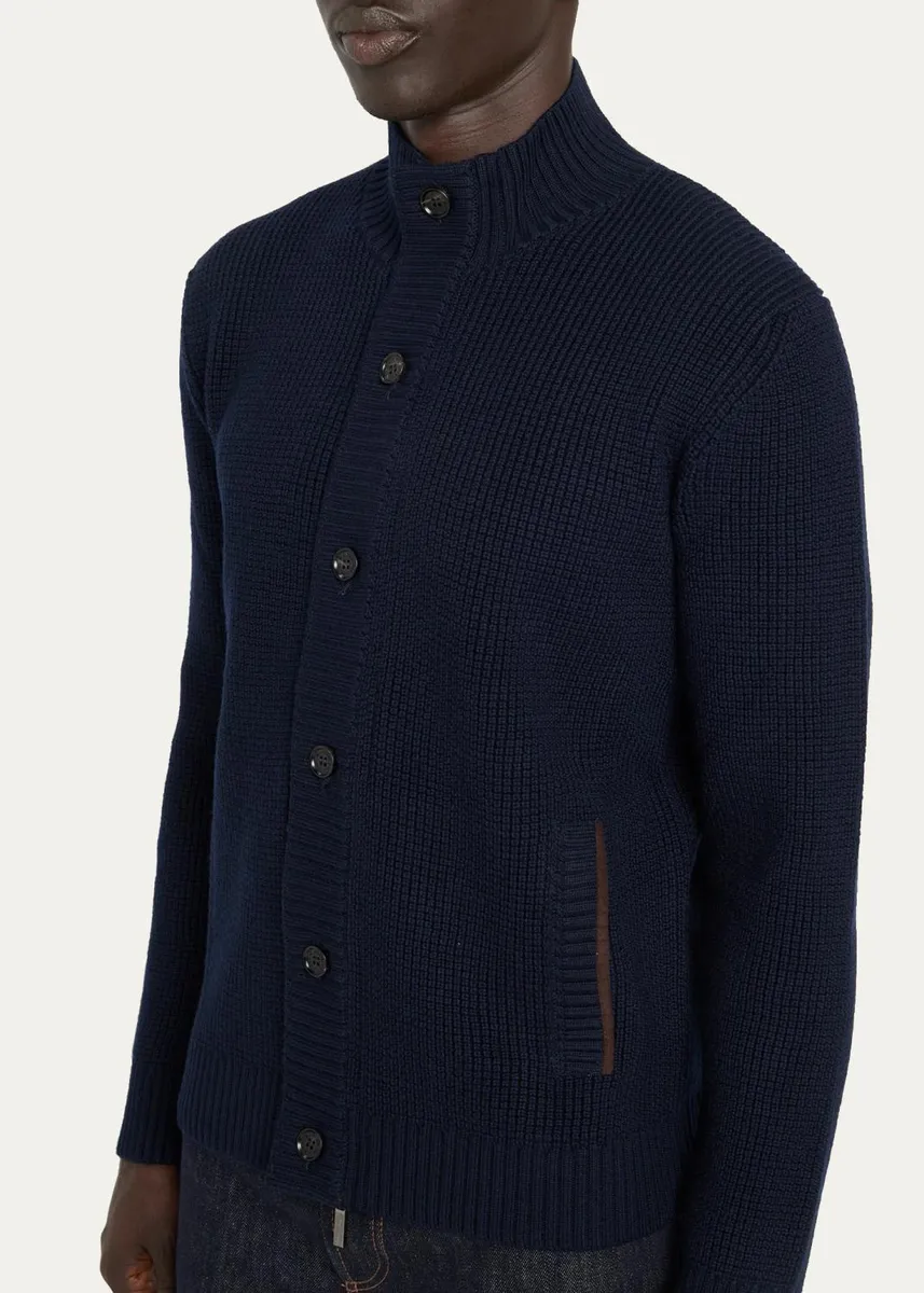 Baldassari Men's Brenta Knit Cotton Cardigan | Thumbnail 5