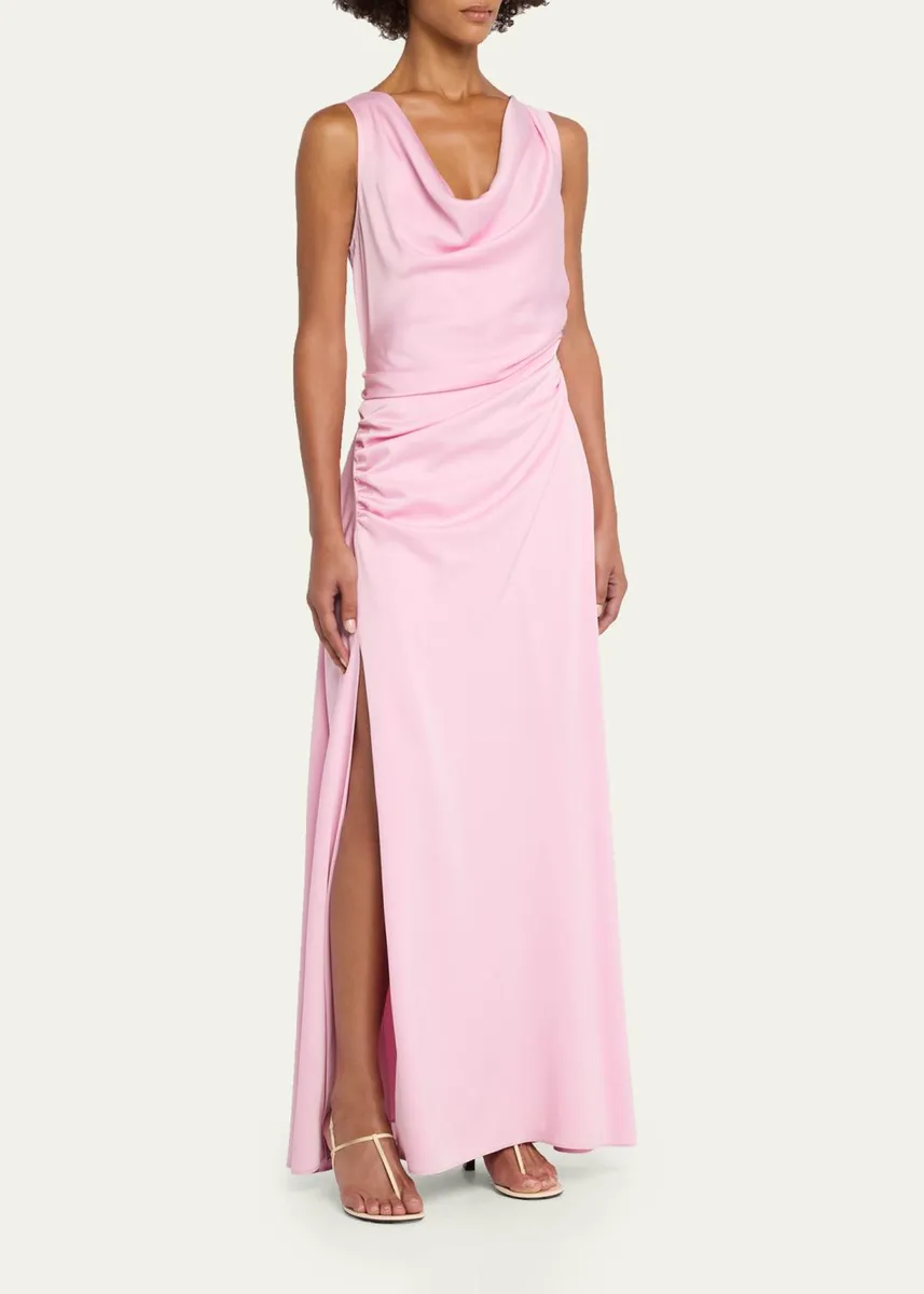 Simkhai Elinne Draped Off-Shoulder Column Gown | Thumbnail 4