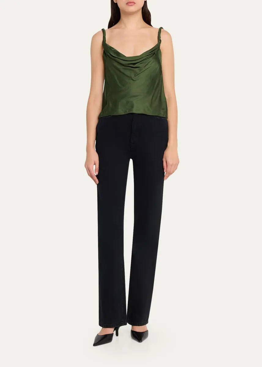 Alice + Olivia Monique Twisted-Strap Satin Tank Top | Thumbnail 2 Alice + Olivia Monique Twisted-Strap Satin Tank Top | Thumbnail 2