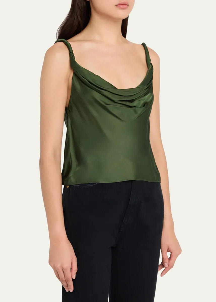 Alice + Olivia Monique Twisted-Strap Satin Tank Top | Thumbnail 4 Alice + Olivia Monique Twisted-Strap Satin Tank Top | Thumbnail 4
