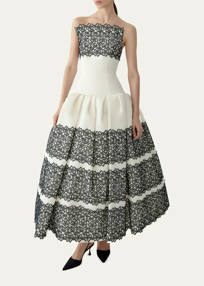 Carolina Herrera Strapless Guipure Lace Gown | Thumbnail 4 Carolina Herrera Strapless Guipure Lace Gown | Thumbnail 4