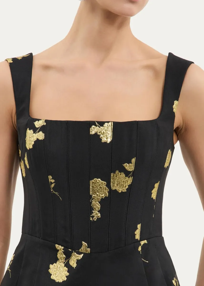 Rebecca Vallance Mariya Floral Jacquard Midi Dress | Thumbnail 5