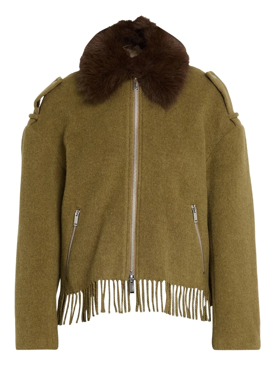 Wool-Blend Scarf-Hem Jacket Wool-Blend Scarf-Hem Jacket