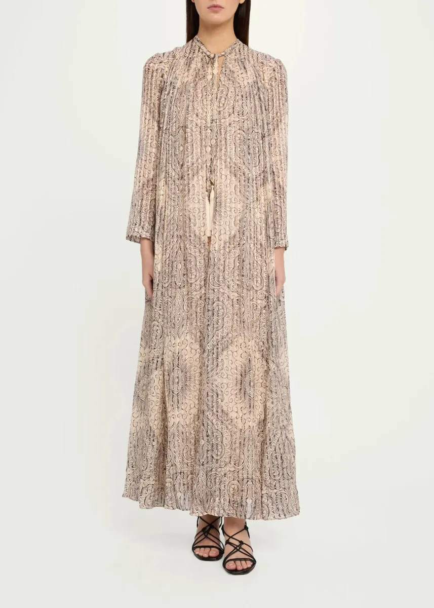 Zimmermann Ascent Medallion Stripe Silk Gown | Thumbnail 2