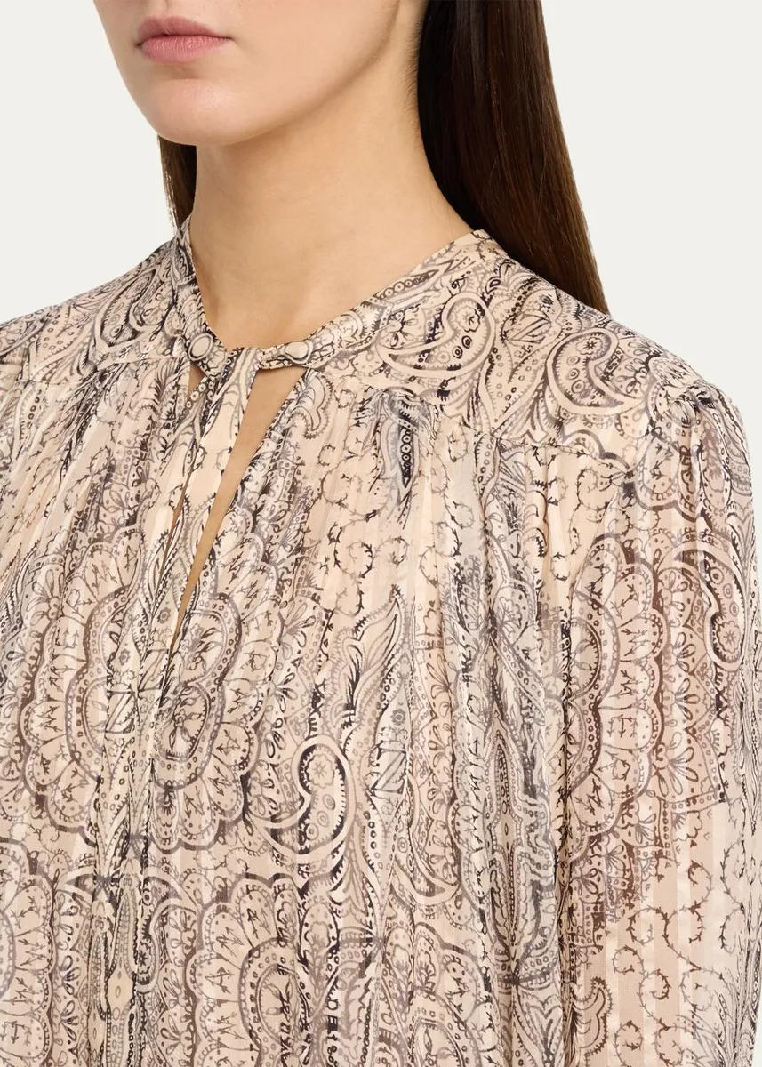 Zimmermann Ascent Medallion Stripe Silk Gown | Thumbnail 5