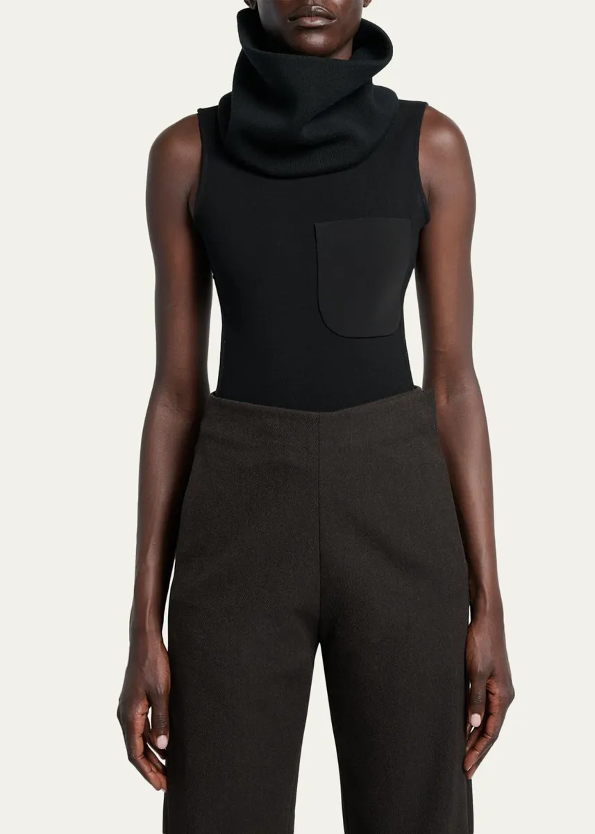 Courrèges Turtleneck Sleeveless Cutout Bodysuit | Thumbnail 4 Courrèges Turtleneck Sleeveless Cutout Bodysuit | Thumbnail 4