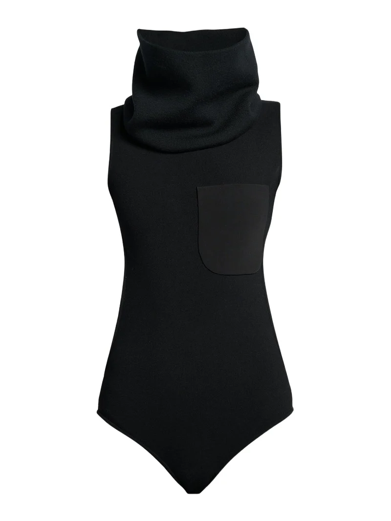 Courrèges Turtleneck Sleeveless Cutout Bodysuit