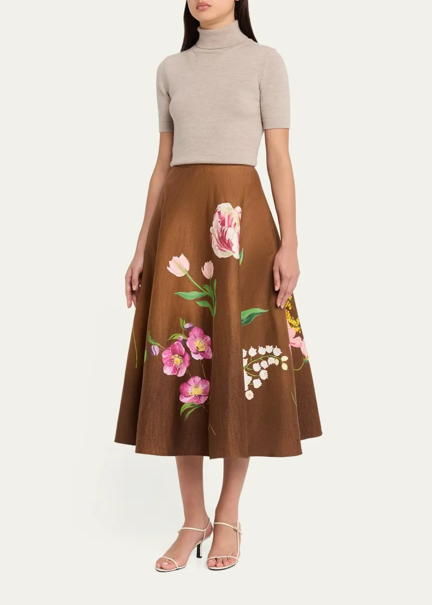 Oscar de la Renta Turtleneck Short-Sleeve Wool Sweater | Thumbnail 2 Oscar de la Renta Turtleneck Short-Sleeve Wool Sweater | Thumbnail 2