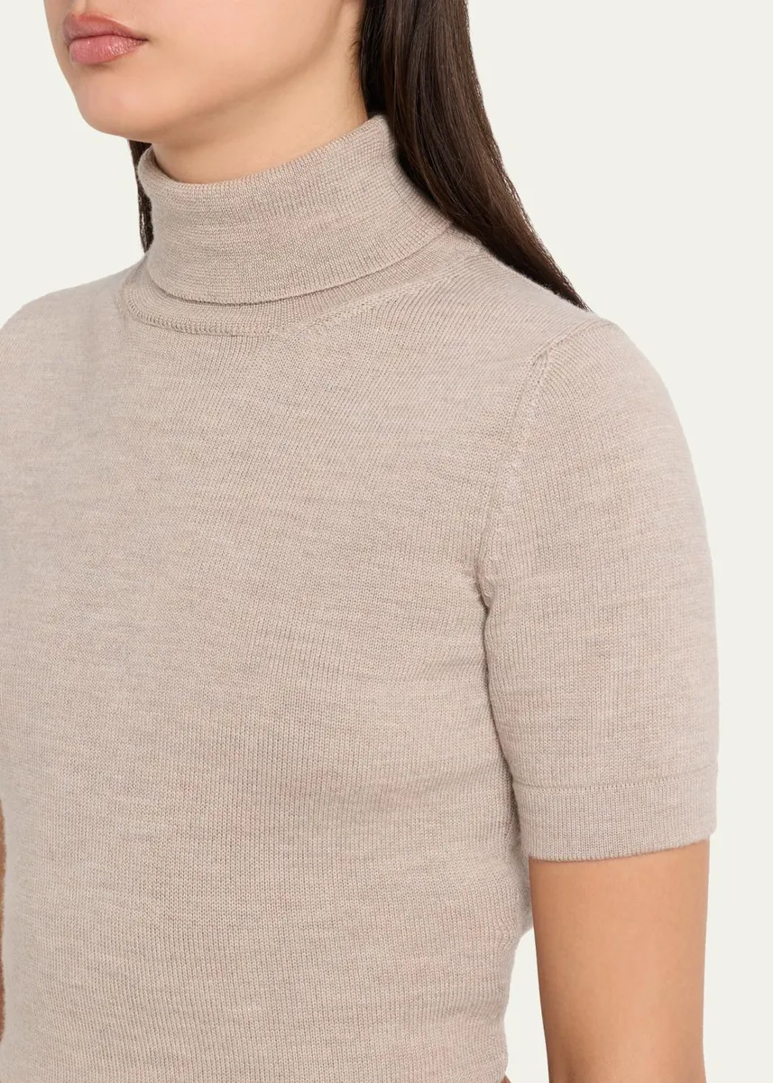 Oscar de la Renta Turtleneck Short-Sleeve Wool Sweater | Thumbnail 5 Oscar de la Renta Turtleneck Short-Sleeve Wool Sweater | Thumbnail 5