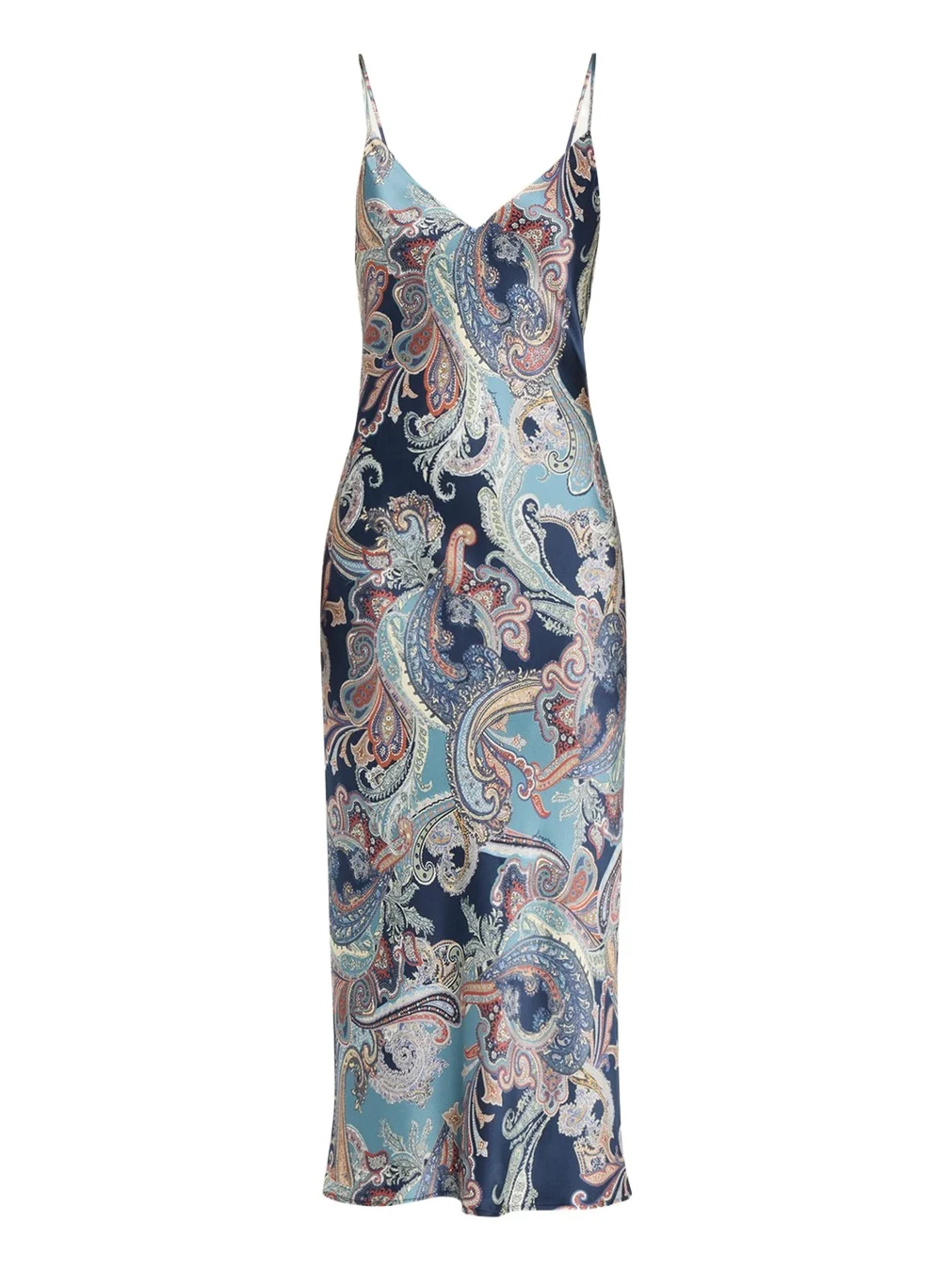 Seridie Paisley Mid-Length Slip Dress Seridie Paisley Mid-Length Slip Dress