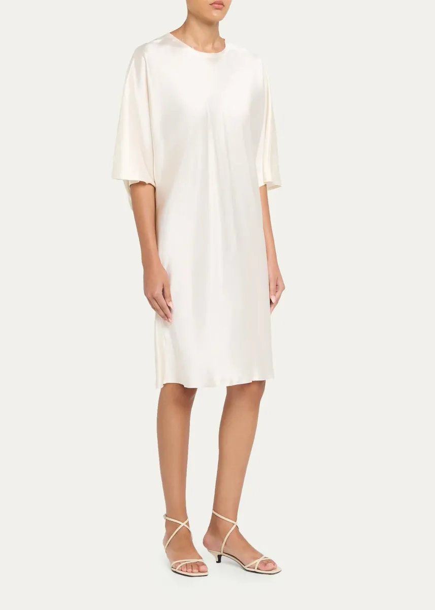 ALL THREE Mila Satin Shift Knee-Length Dress | Thumbnail 4 ALL THREE Mila Satin Shift Knee-Length Dress | Thumbnail 4