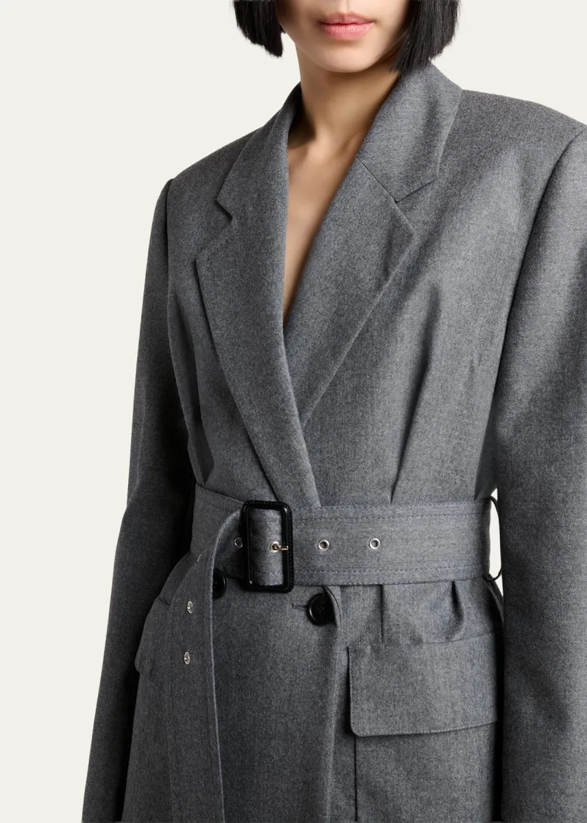 Lanvin Belted Wool Flannel Jacket | Thumbnail 5