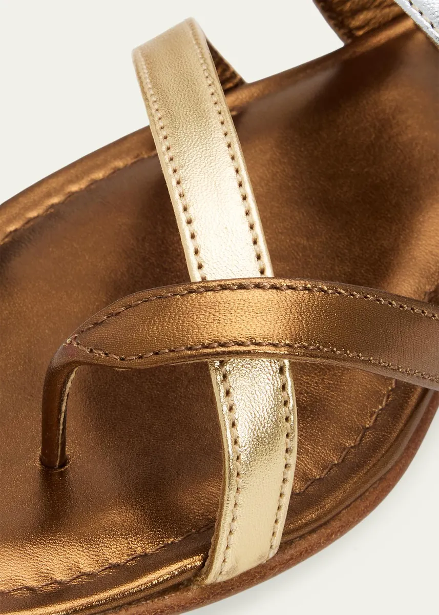 Manolo Blahnik Susa Metallic Leather Crisscross Flat Sandals | Thumbnail 3 Manolo Blahnik Susa Metallic Leather Crisscross Flat Sandals | Thumbnail 3
