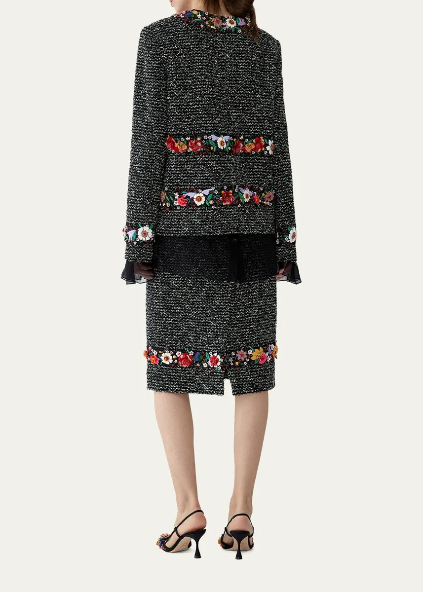 Carolina Herrera Embroidered Tweed Jacket | Thumbnail 3