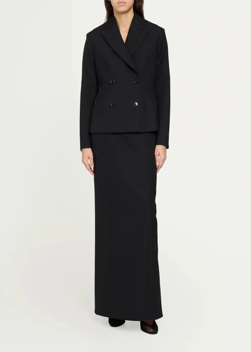 ALAÏA Sculptural Wool Crepe Maxi Column Skirt | Thumbnail 2 ALAÏA Sculptural Wool Crepe Maxi Column Skirt | Thumbnail 2