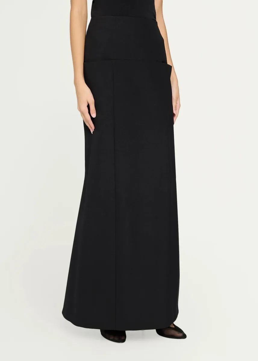 ALAÏA Sculptural Wool Crepe Maxi Column Skirt | Thumbnail 4 ALAÏA Sculptural Wool Crepe Maxi Column Skirt | Thumbnail 4