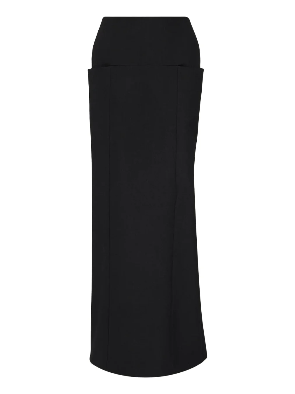 ALAÏA Sculptural Wool Crepe Maxi Column Skirt