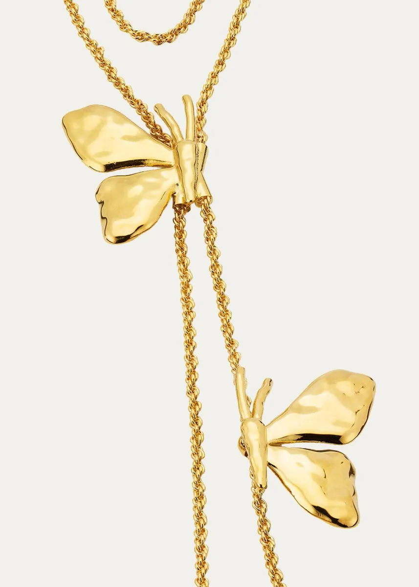 Oscar de la Renta 24K Gold Pleated Butterfly Layered Rope Necklace | Thumbnail 2 Oscar de la Renta 24K Gold Pleated Butterfly Layered Rope Necklace | Thumbnail 2