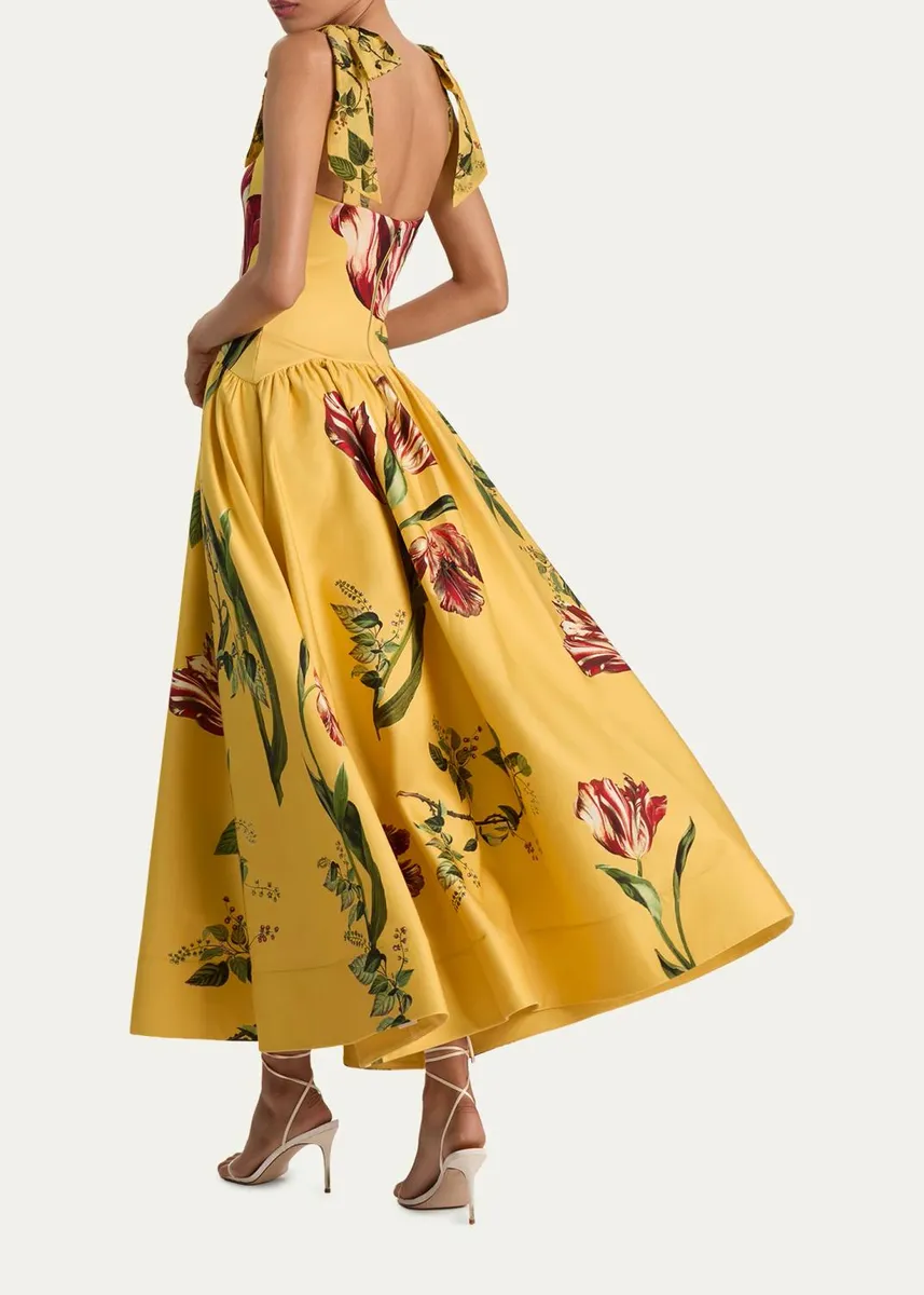 Alice + Olivia Oriana Floral Cotton-Blend Maxi Dress | Thumbnail 3