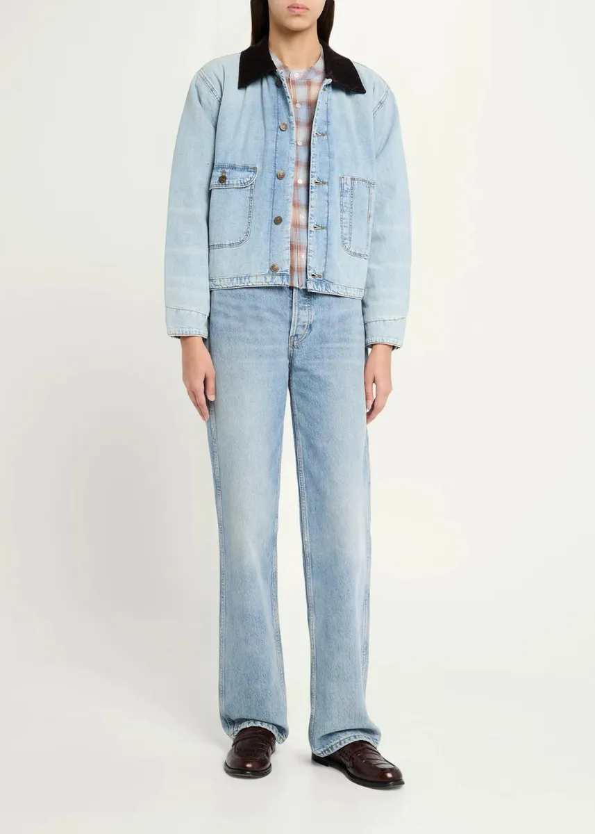 RE/DONE Bianca Cropped Cotton Plaid Shirt | Thumbnail 2