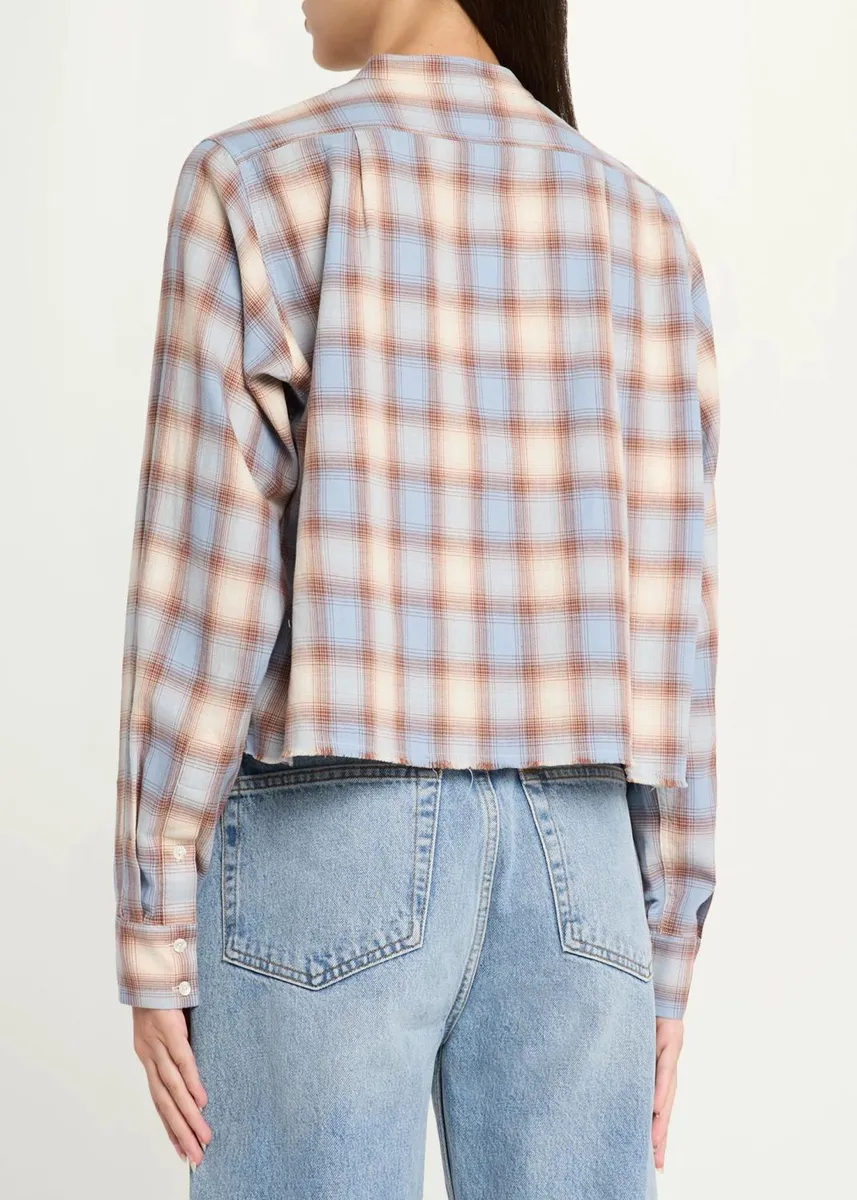 RE/DONE Bianca Cropped Cotton Plaid Shirt | Thumbnail 3
