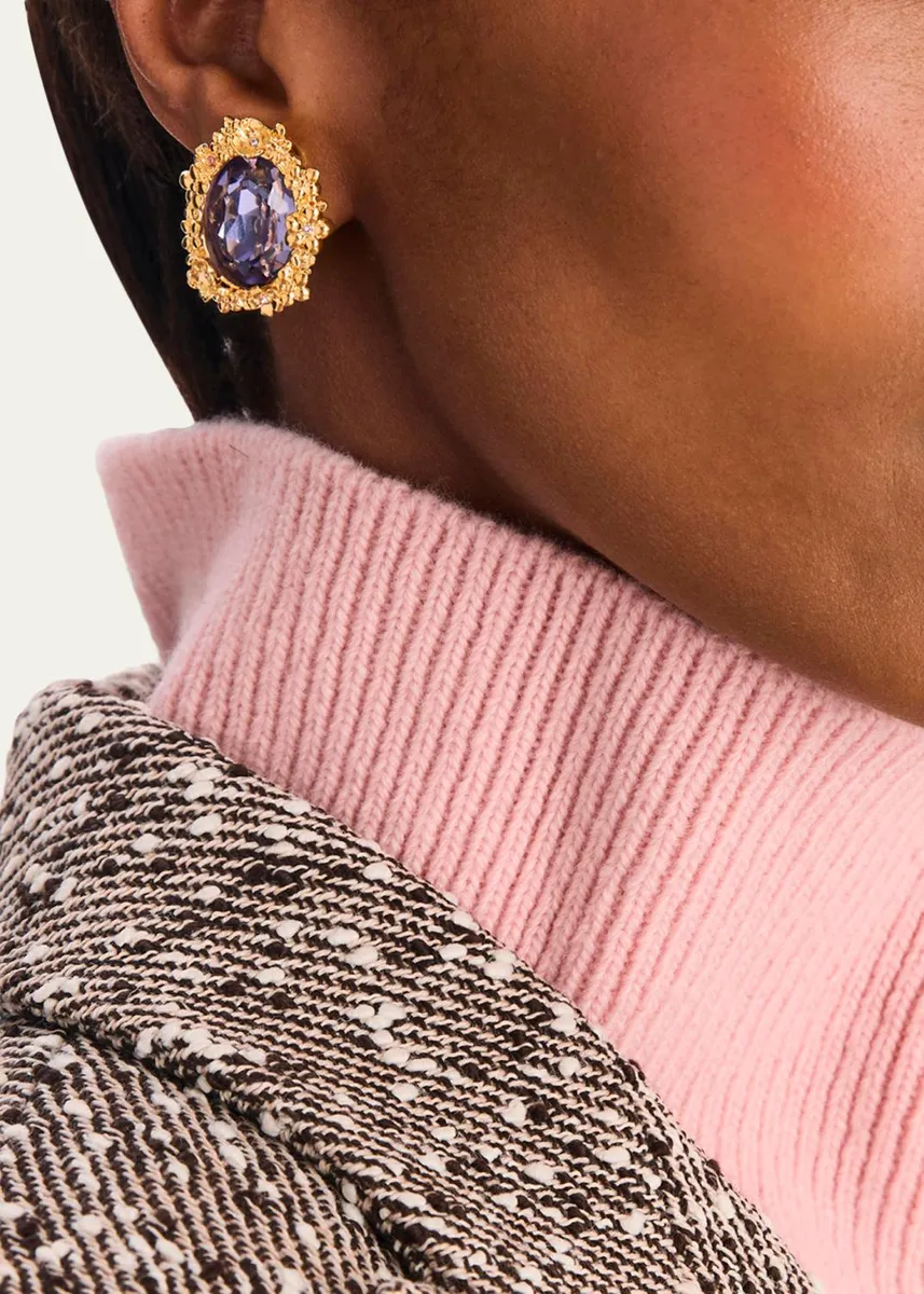 Oscar de la Renta Oval Medallion Stud Earrings | Thumbnail 2