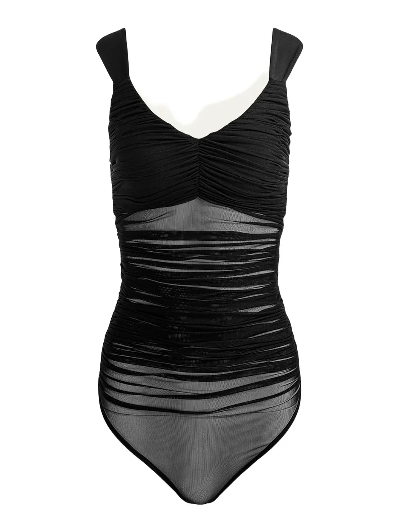 Alice + Olivia Renee Sheer Mesh Bodysuit