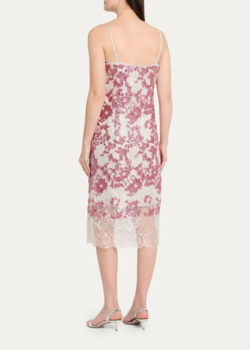 Costarellos Biona Sleeveless Sequined Metallic Lace Midi Dress | Thumbnail 3 Costarellos Biona Sleeveless Sequined Metallic Lace Midi Dress | Thumbnail 3