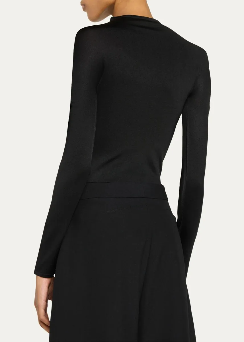 ALAÏA Semi-Sheer Mock-Neck Bodysuit | Thumbnail 3 ALAÏA Semi-Sheer Mock-Neck Bodysuit | Thumbnail 3