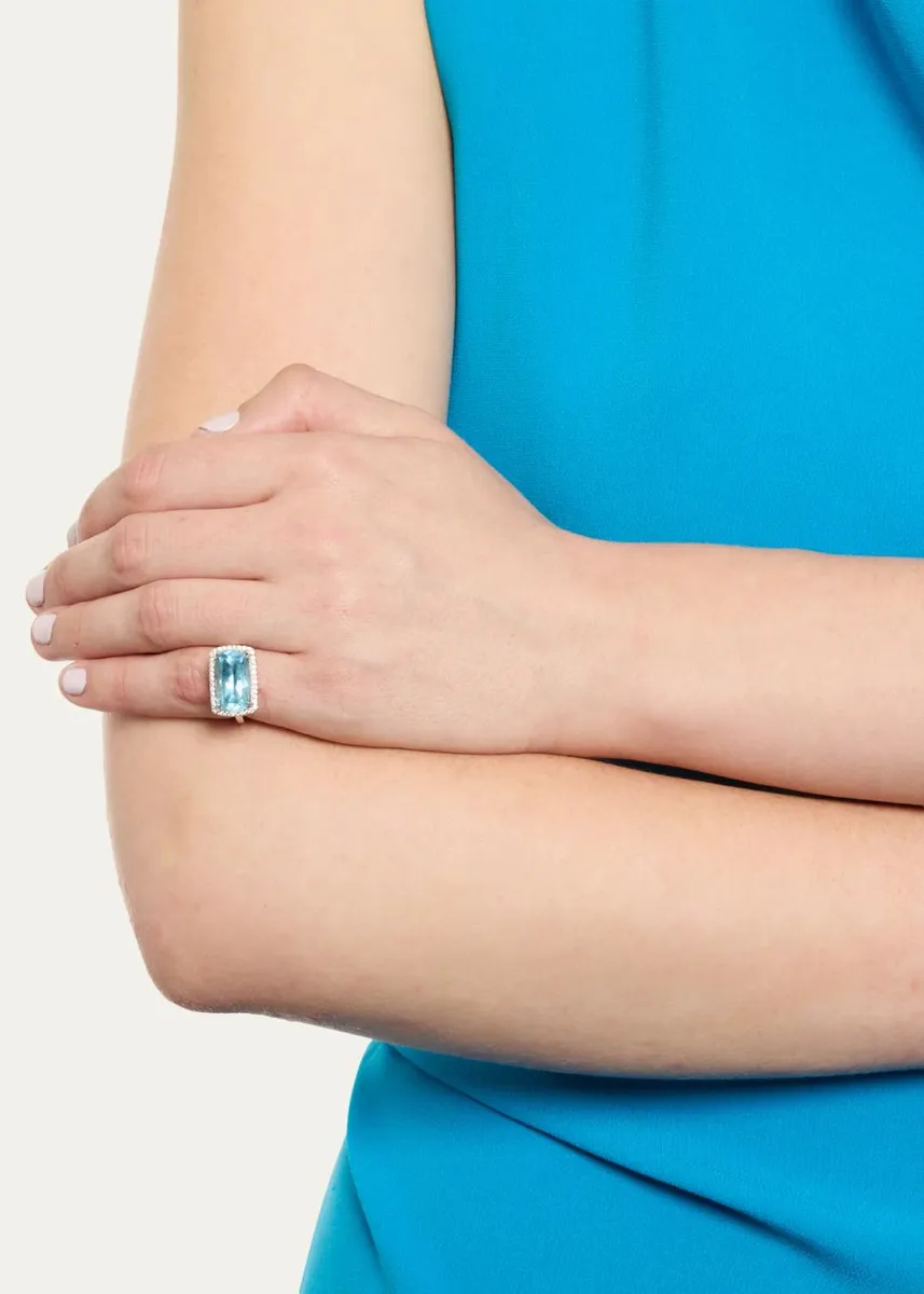 Jamie Wolf 18K White Gold, Aquamarine & 1.36 TCW Diamond Ring | Thumbnail 2