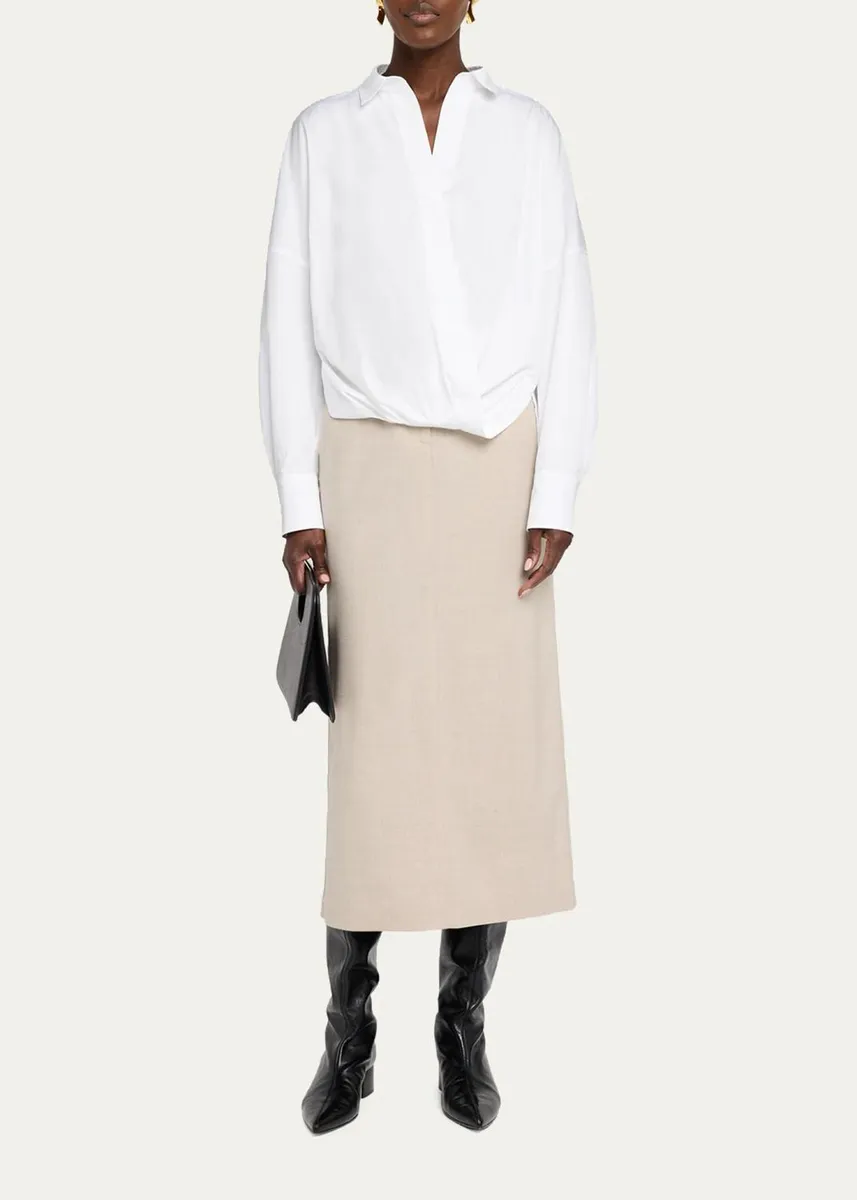 Lafayette 148 New York Stretch Wool Column Trouser Midi Skirt | Thumbnail 2 Lafayette 148 New York Stretch Wool Column Trouser Midi Skirt | Thumbnail 2