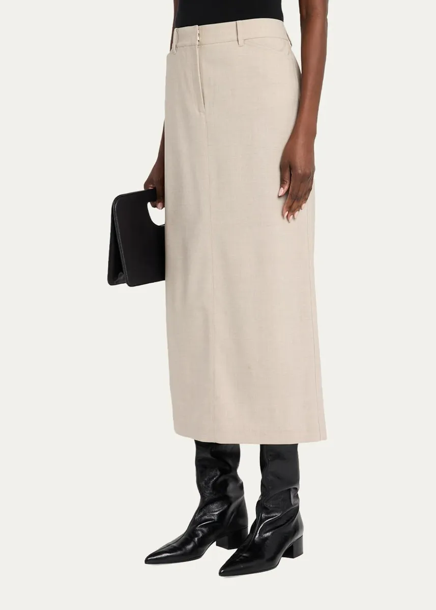 Lafayette 148 New York Stretch Wool Column Trouser Midi Skirt | Thumbnail 4 Lafayette 148 New York Stretch Wool Column Trouser Midi Skirt | Thumbnail 4