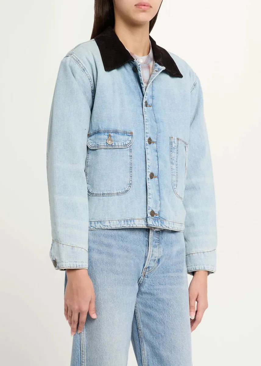 RE/DONE Canyon Corduroy-Collar Denim Jacket | Thumbnail 4 RE/DONE Canyon Corduroy-Collar Denim Jacket | Thumbnail 4