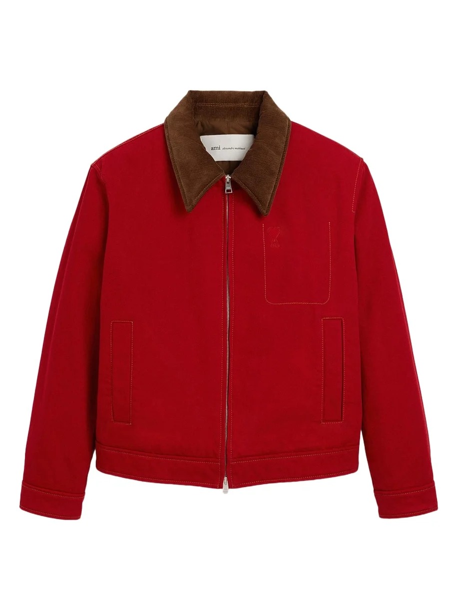 AMI PARIS Men's Corduroy-Collar Cotton Jacket