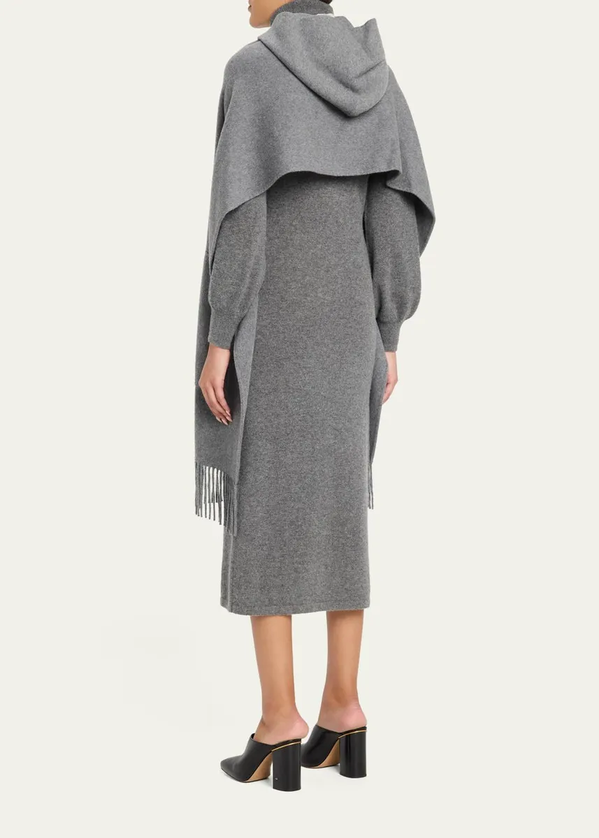 Lafayette 148 New York Fringed Double-Face Cashmere Hooded Poncho | Thumbnail 3 Lafayette 148 New York Fringed Double-Face Cashmere Hooded Poncho | Thumbnail 3