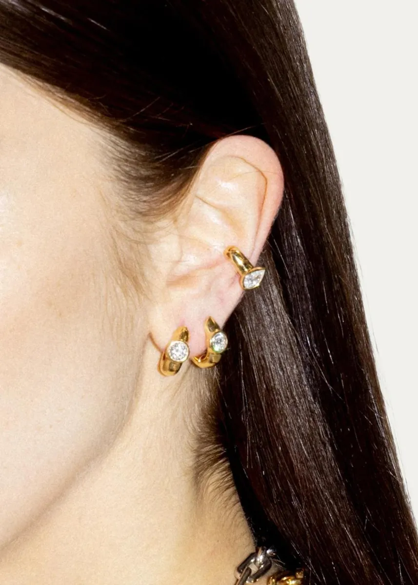Uniform Object 18K Stem Ear Cuff with Pear Diamond, Single | Thumbnail 2