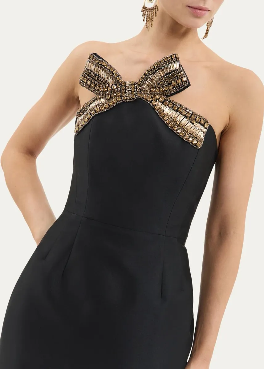Rebecca Vallance Venus Strapless Bow-Embellished Column Gown | Thumbnail 5