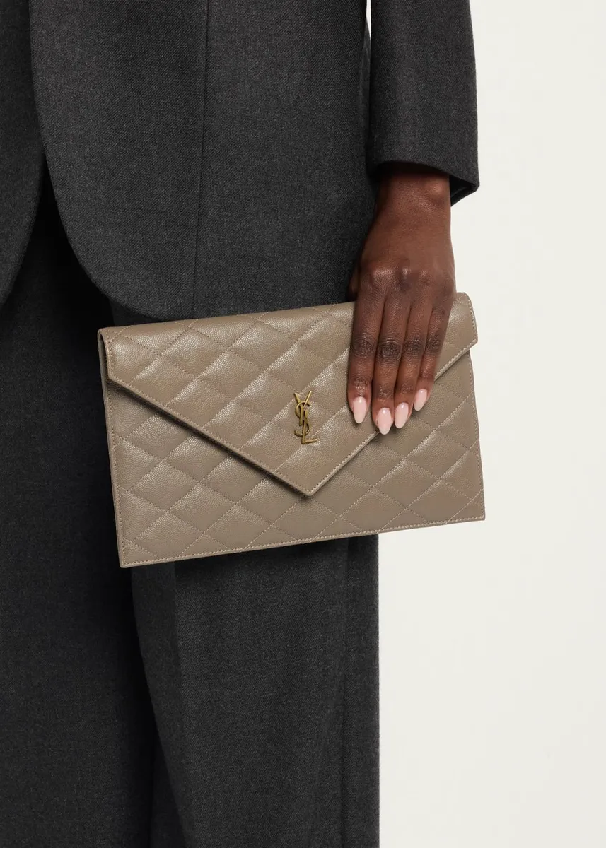 Saint Laurent YSL Quilted Leather Pouch Bag | Thumbnail 2 Saint Laurent YSL Quilted Leather Pouch Bag | Thumbnail 2