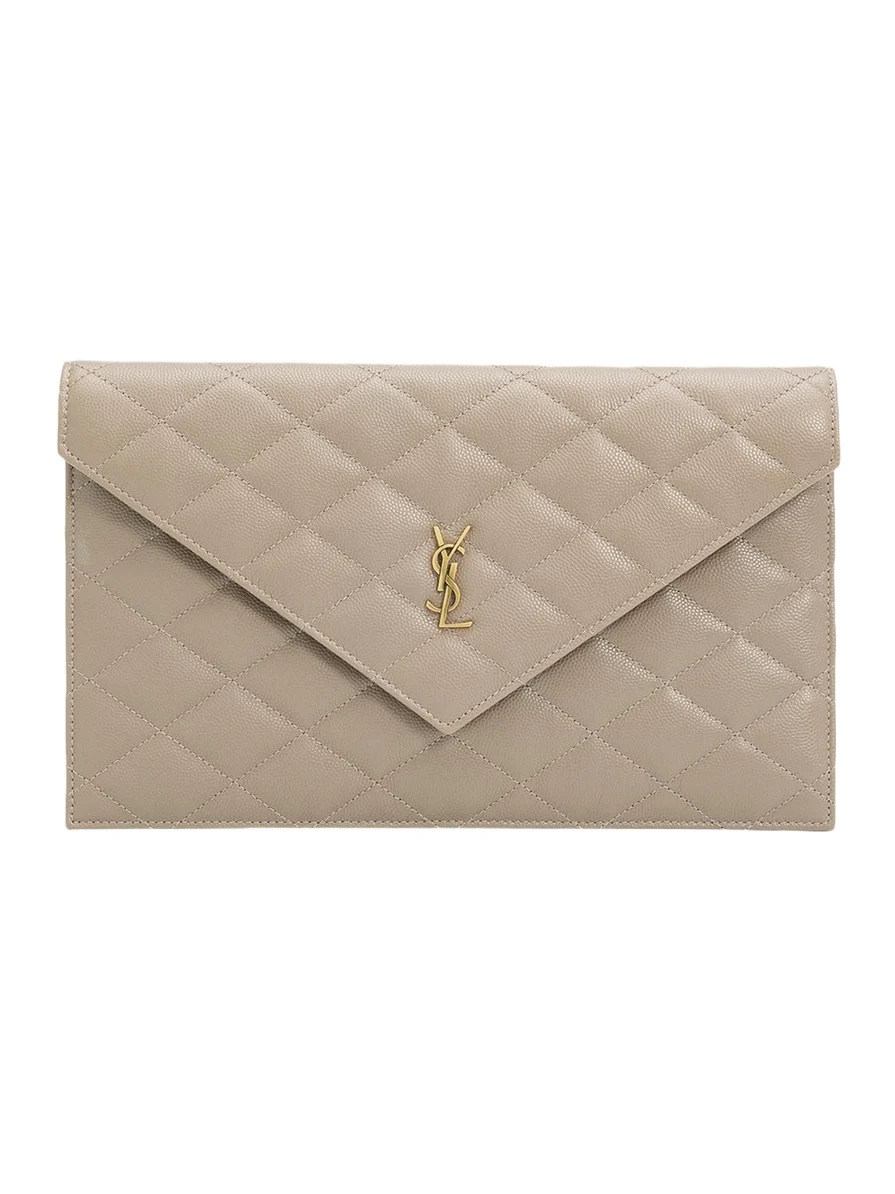 Saint Laurent YSL Quilted Leather Pouch Bag