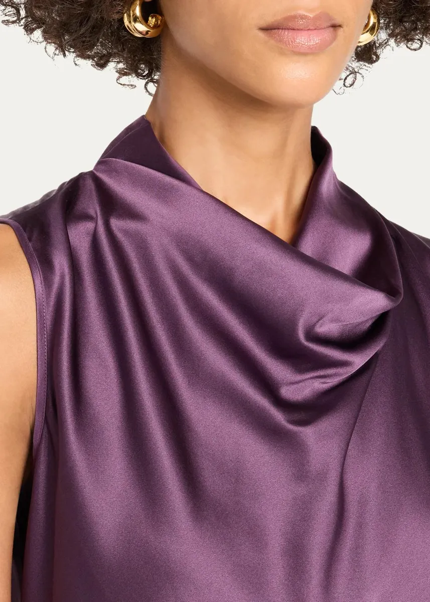 Veronica Beard Tam Silk-Blend Cowlneck Top | Thumbnail 9 Veronica Beard Tam Silk-Blend Cowlneck Top | Thumbnail 9
