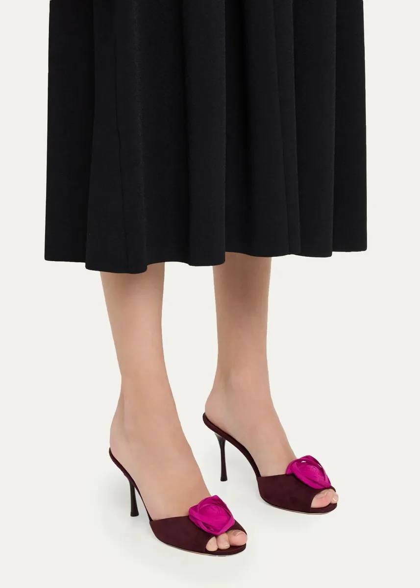 Roger Vivier 85mm Epine Rose Suede Mules | Thumbnail 2 Roger Vivier 85mm Epine Rose Suede Mules | Thumbnail 2