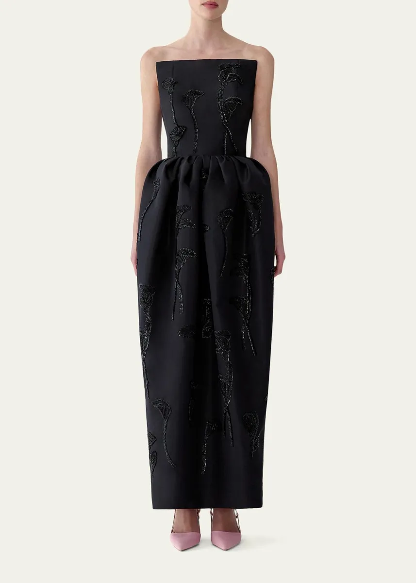 Carolina Herrera Silk Embellished Strapless Gown | Thumbnail 2 Carolina Herrera Silk Embellished Strapless Gown | Thumbnail 2