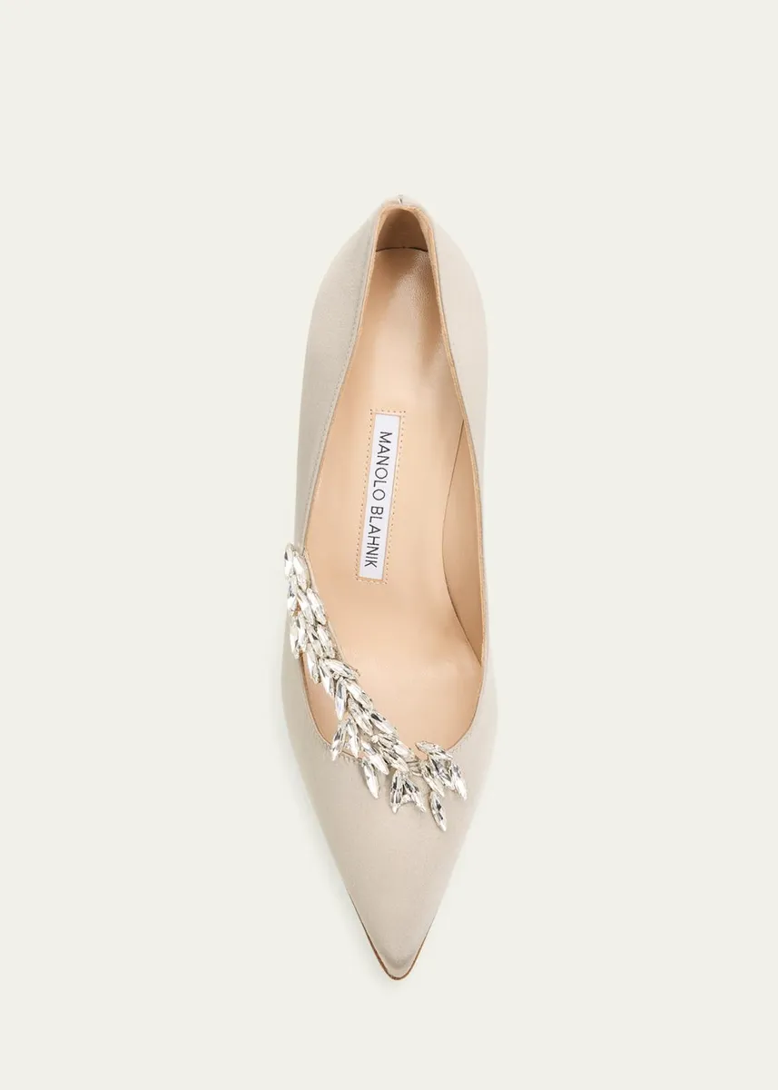 Manolo Blahnik 90mm Nadira Embellished Satin Pumps | Thumbnail 3 Manolo Blahnik 90mm Nadira Embellished Satin Pumps | Thumbnail 3