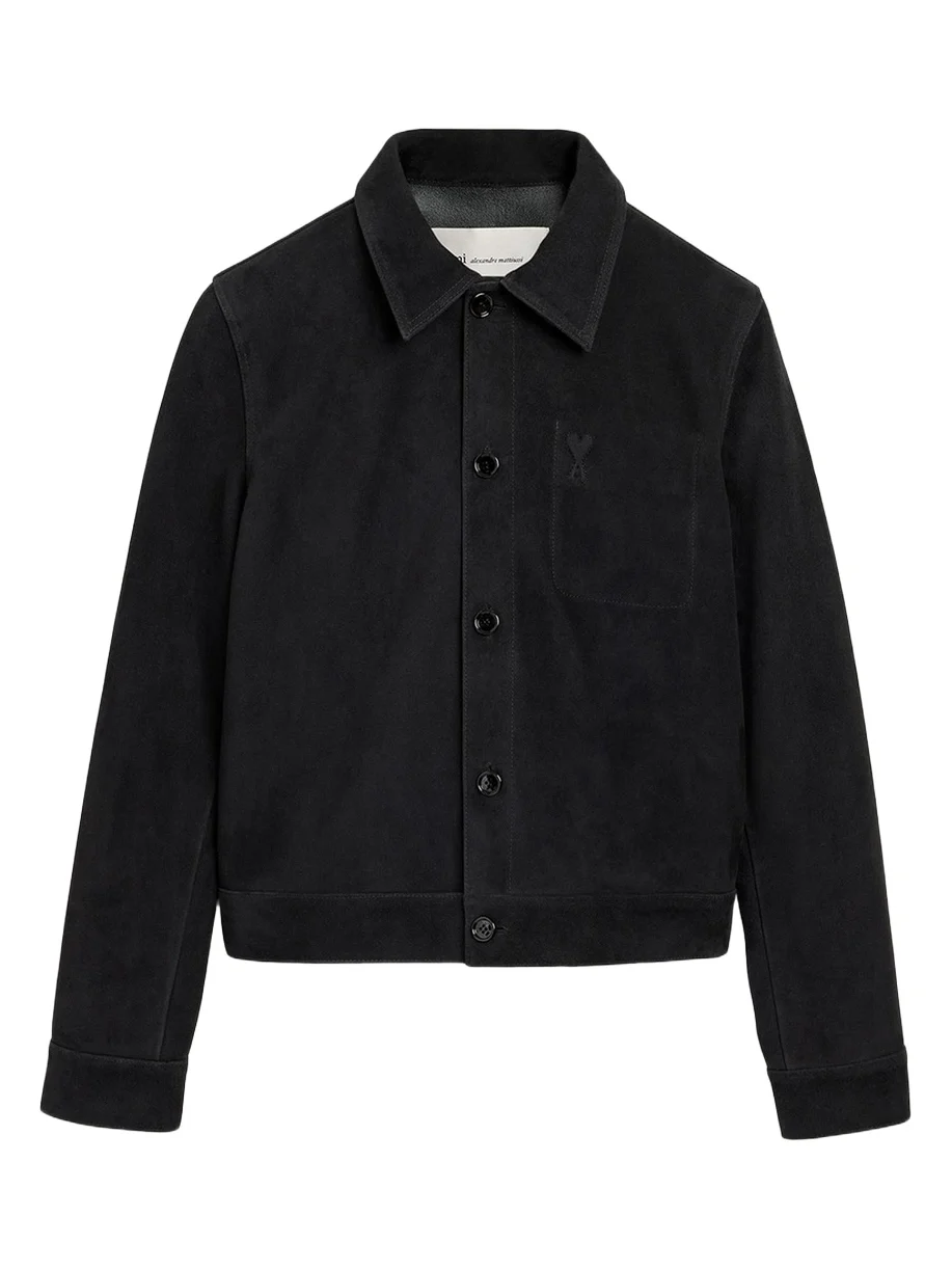 AMI PARIS Men's Ami De Coeur Suede Jacket