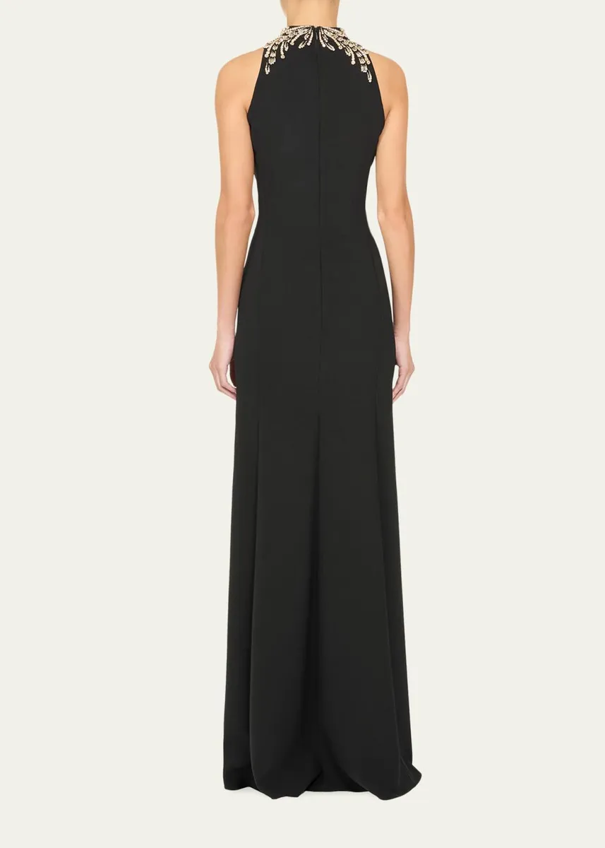 Jenny Packham Elu Beaded Crepe Halter Gown | Thumbnail 3 Jenny Packham Elu Beaded Crepe Halter Gown | Thumbnail 3