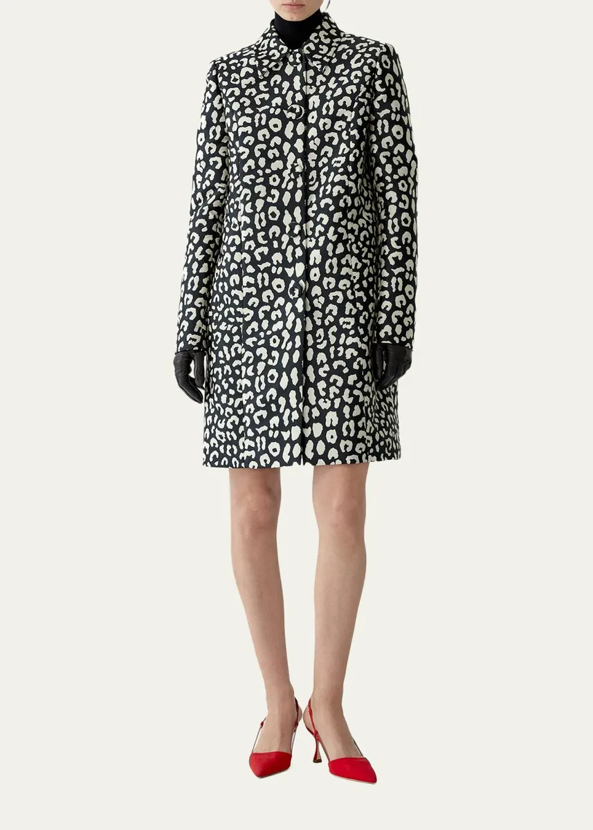 Carolina Herrera Leopard Button-Front Coat | Thumbnail 2 Carolina Herrera Leopard Button-Front Coat | Thumbnail 2